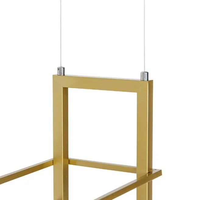 QAZQA Industrielle Hängelampe gold mit Marmor und Gestell 4-flammig - Cage Rack