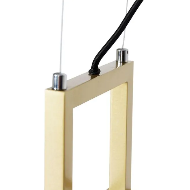 QAZQA Industrielle Hängelampe gold mit Marmor und Gestell 4-flammig - Cage Rack