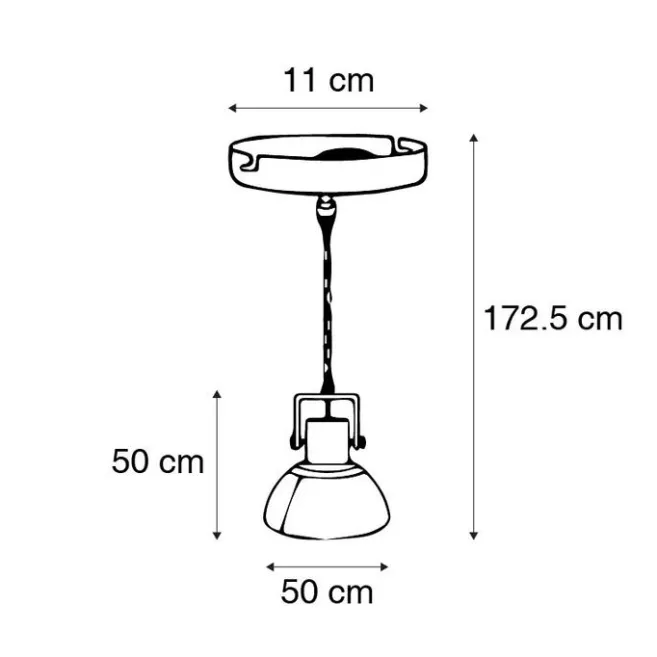 QAZQA Industrielle Hängelampe grau 50 cm - Samia Sabo