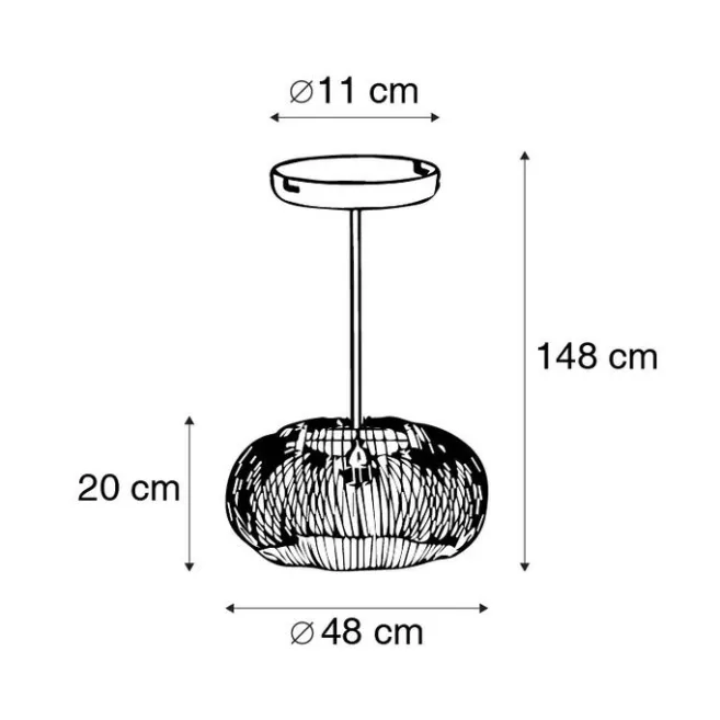 QAZQA Industrielle Hängelampe Kupfer 49 cm - Finn