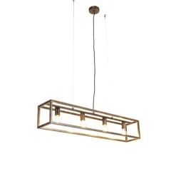 QAZQA Industrielle Hängelampe rostbraun 4-Licht - Käfig