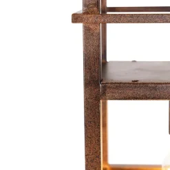 QAZQA Industrielle Hängelampe rostbraun mit Gestell 4-flammig - Cage Rack