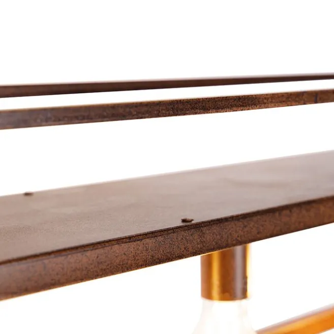 QAZQA Industrielle Hängelampe rostbraun mit Gestell 4-flammig - Cage Rack
