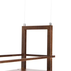 QAZQA Industrielle Hängelampe rostbraun mit Gestell 4-flammig - Cage Rack