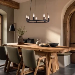 QAZQA Industrielle Hängelampe schwarz 7-flammig - Knight