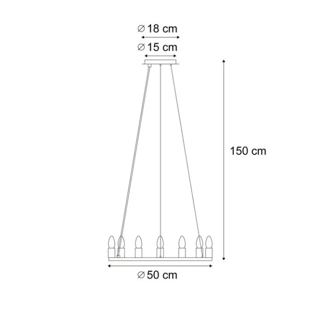 QAZQA Industrielle Hängelampe schwarz 7-flammig - Knight