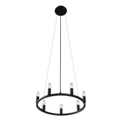 QAZQA Industrielle Hängelampe schwarz 7-flammig - Knight