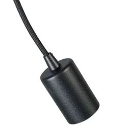 QAZQA Industrielle Hängelampe Schwarz Rund - Facil