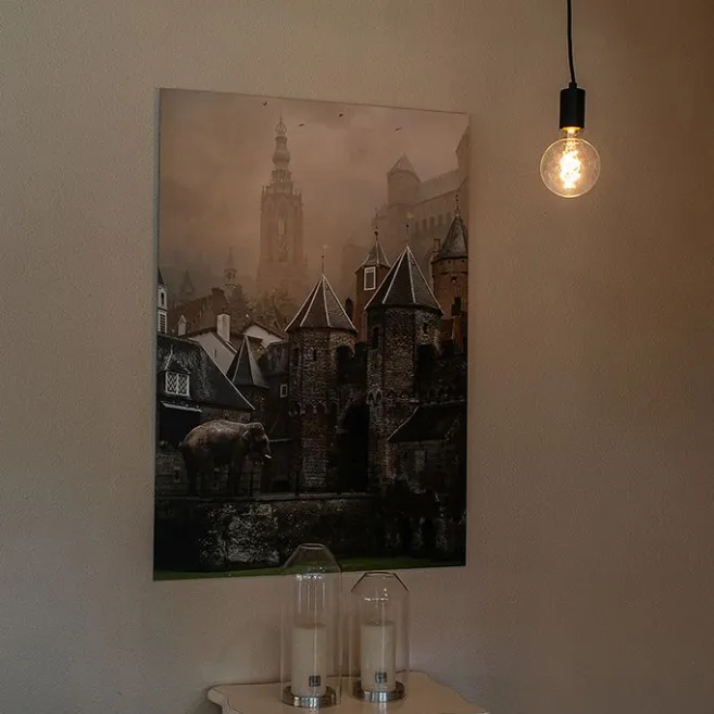 QAZQA Industrielle Hängelampe Schwarz Rund - Facil