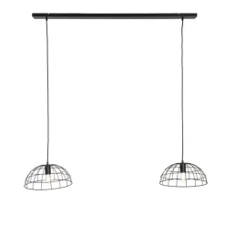 QAZQA Industrielle Hängelampe schwarz 2-Lichter - Hanze