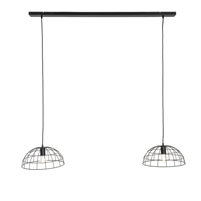 QAZQA Industrielle Hängelampe schwarz 2-Lichter - Hanze