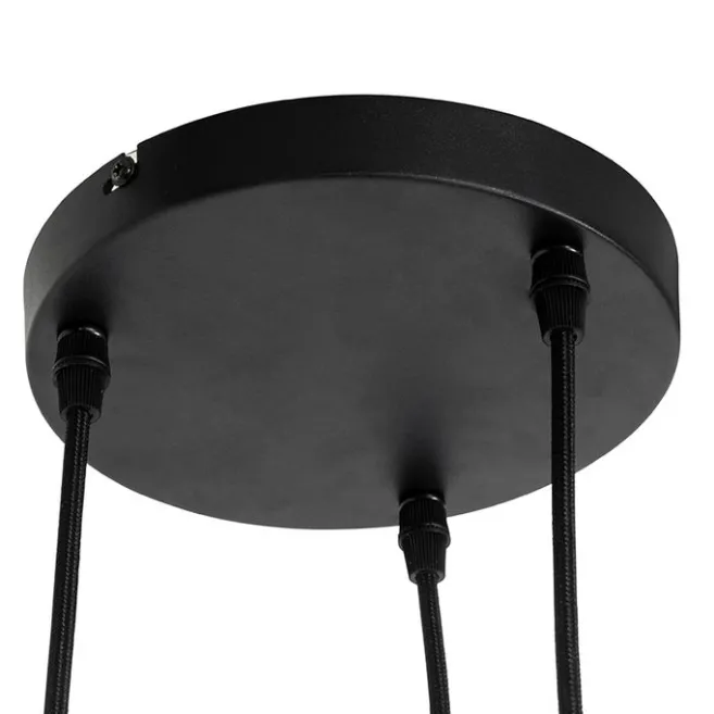 QAZQA Industrielle Hängelampe schwarz mit runden 3-Lichtern aus Beton - Pedra