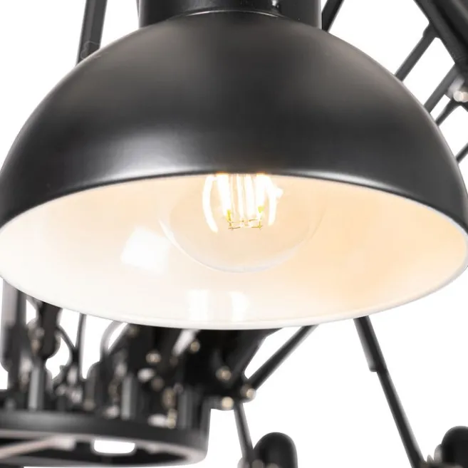 QAZQA Industrielle Hängelampe schwarz 16-flammig verstellbar - Hobby Spinne