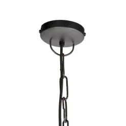 QAZQA Industrielle Hängelampe schwarz mit Mangoholz - Mangos