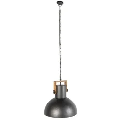 QAZQA Industrielle Hängelampe schwarz mit Mangoholz - Mangos