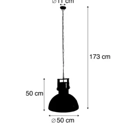 QAZQA Industrielle Hängelampe schwarz mit Mangoholz - Mangos