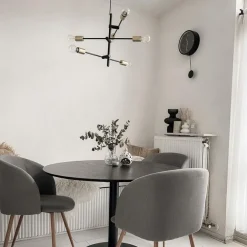 QAZQA Industrielle Hängelampe Schwarz und Messing 78 cm 6 Lichter - Sydney