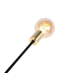 QAZQA Industrielle Hängelampe Schwarz und Messing 78 cm 6 Lichter - Sydney