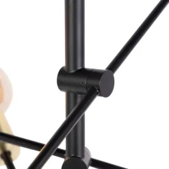 QAZQA Industrielle Hängelampe Schwarz und Messing 78 cm 6 Lichter - Sydney