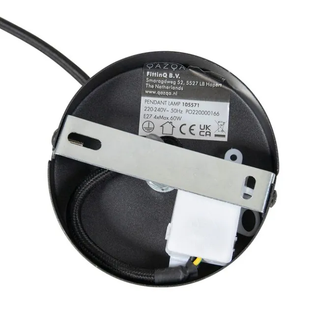 QAZQA Industrielle Hängelampe schwarz mit Gestell 4-flammig - Cage Rack