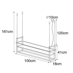 QAZQA Industrielle Hängelampe schwarz mit Gestell 4-flammig - Cage Rack