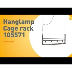 QAZQA Industrielle Hängelampe schwarz mit Gestell 4-flammig - Cage Rack