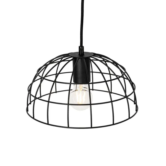 QAZQA Industrielle Hängelampe schwarz 3-flammig - Hanze