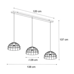 QAZQA Industrielle Hängelampe schwarz 3-flammig - Hanze