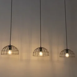 QAZQA Industrielle Hängelampe schwarz 3-flammig - Hanze