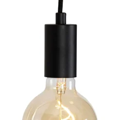 QAZQA Industrielle Hängelampe schwarz 3-flammig - Facil