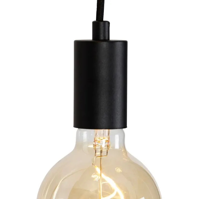 QAZQA Industrielle Hängelampe schwarz 3-flammig - Facil