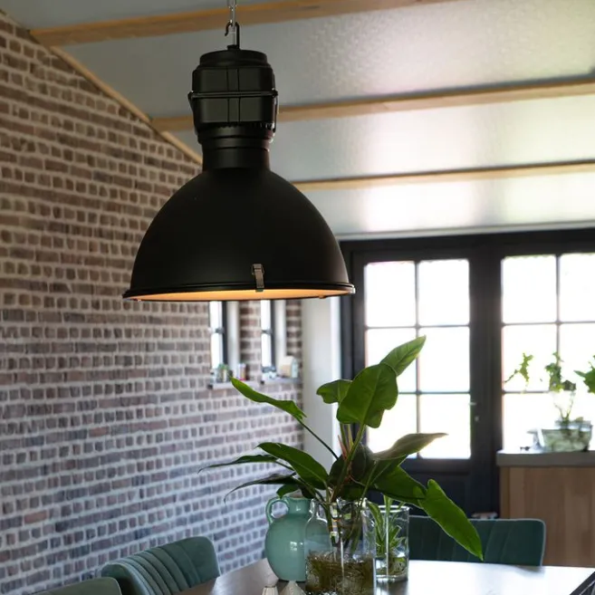 QAZQA Industrielle Hängelampe schwarz 53,5 cm - Sicko