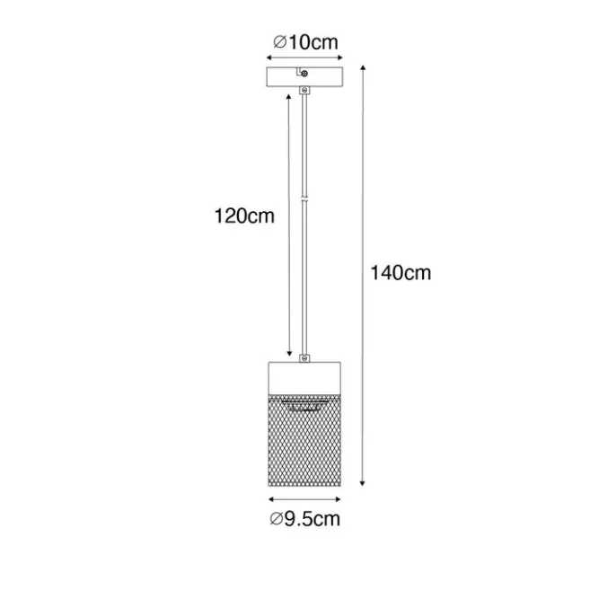 QAZQA Industrielle Hängelampe schwarz - Jim