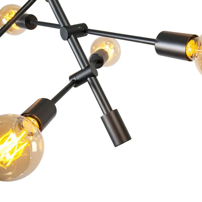 QAZQA Industrielle Hängelampe schwarz 6-flammig - Sydney