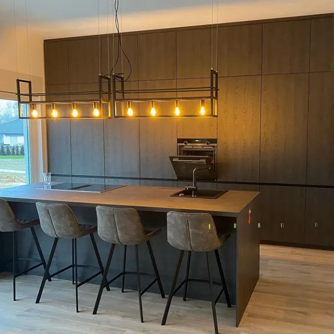 QAZQA Industrielle Hängelampe schwarz mit Rack 4-Licht - Cage Rack