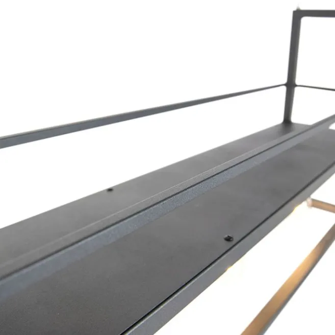 QAZQA Industrielle Hängelampe schwarz mit Rack 4-Licht - Cage Rack