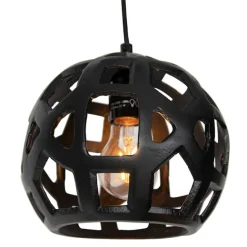 QAZQA Industrielle Hängelampe schwarz rund 3-flammig - Bobby