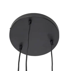 QAZQA Industrielle Hängelampe schwarz rund 3-flammig - Bobby