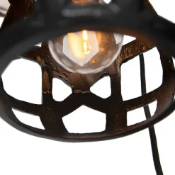 QAZQA Industrielle Hängelampe schwarz rund 3-flammig - Bobby