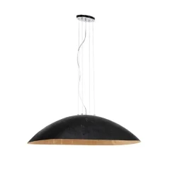 QAZQA Industrielle Hängelampe schwarz mit Gold 115 cm - Magna