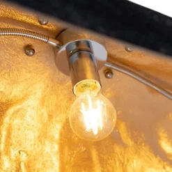 QAZQA Industrielle Hängelampe schwarz mit Gold 115 cm - Magna