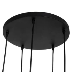 QAZQA Industrielle Hängelampe schwarz mit Beton rund 5-Licht - Pedra