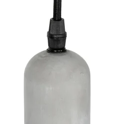 QAZQA Industrielle Hängelampe schwarz mit Beton rund 5-Licht - Pedra