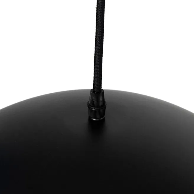 QAZQA Industrielle Hängelampe schwarz mit goldenen 2 Lichtern - Magnax