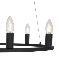 QAZQA Industrielle Hängelampe schwarz 9-flammig - Knight