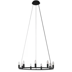 QAZQA Industrielle Hängelampe schwarz 9-flammig - Knight