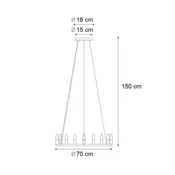 QAZQA Industrielle Hängelampe schwarz 9-flammig - Knight