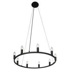 QAZQA Industrielle Hängelampe schwarz 9-flammig - Knight