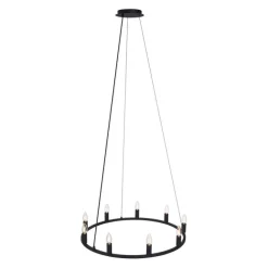 QAZQA Industrielle Hängelampe schwarz 9-flammig - Knight