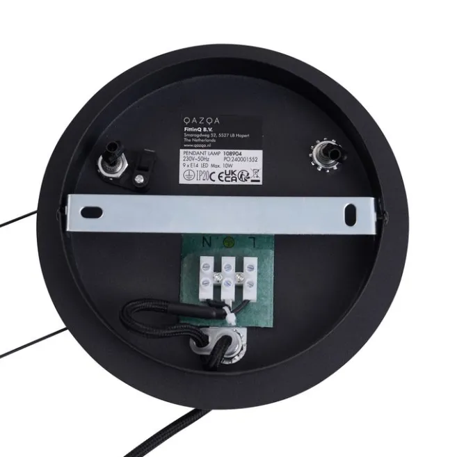 QAZQA Industrielle Hängelampe schwarz 9-flammig - Knight